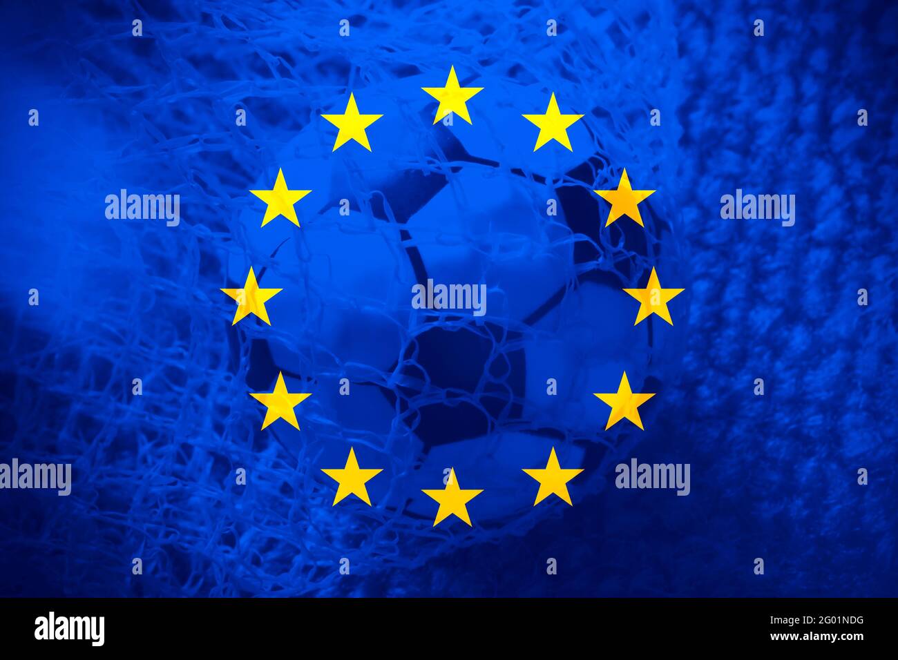 Soccer ball inside the european flag Stock Photo Alamy