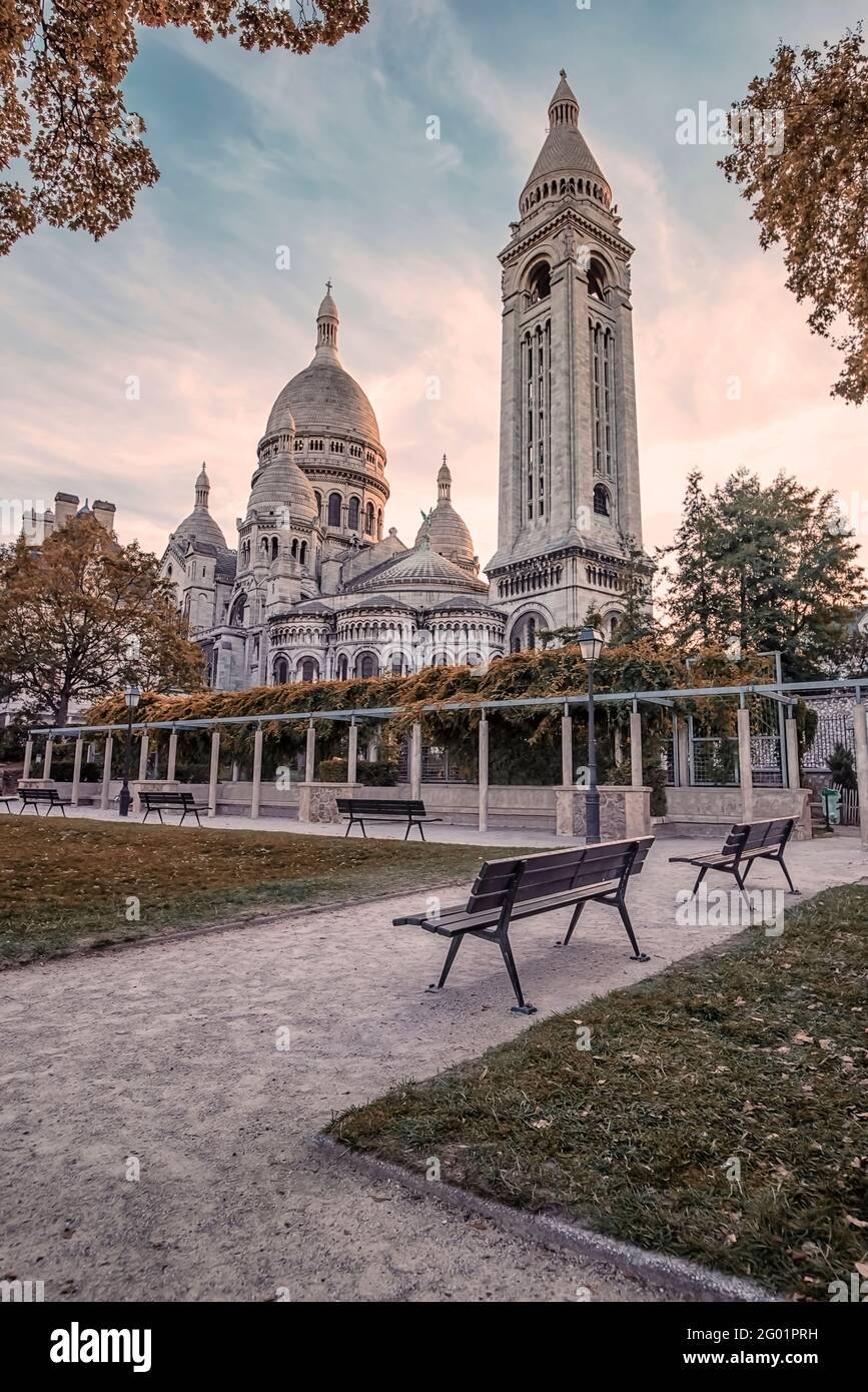 The Sacre-Coeur Basilica in Montmartre, Paris Stock Photo