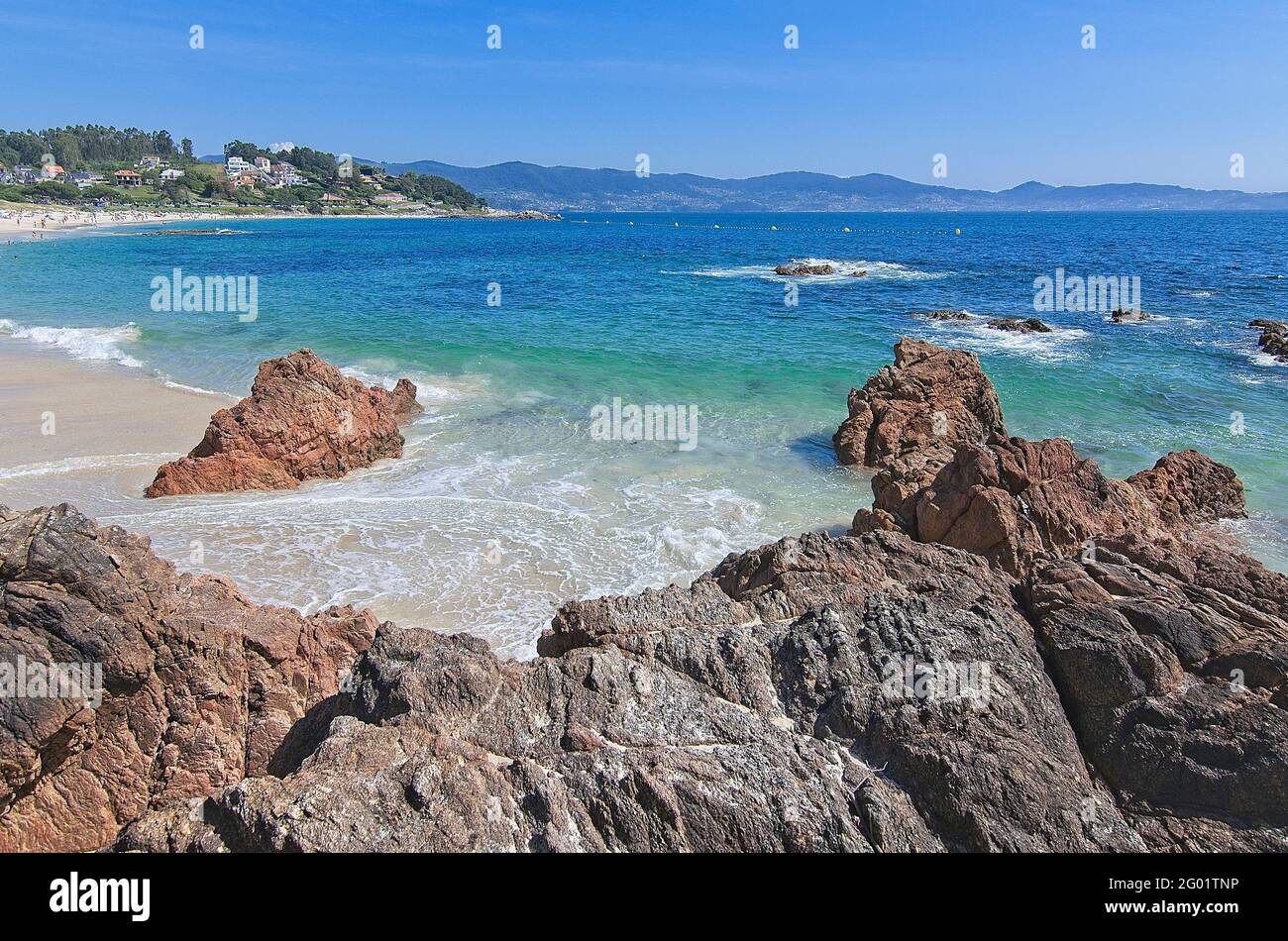 Sunny day at the beach. Vacation scene Stock Photo - Alamy