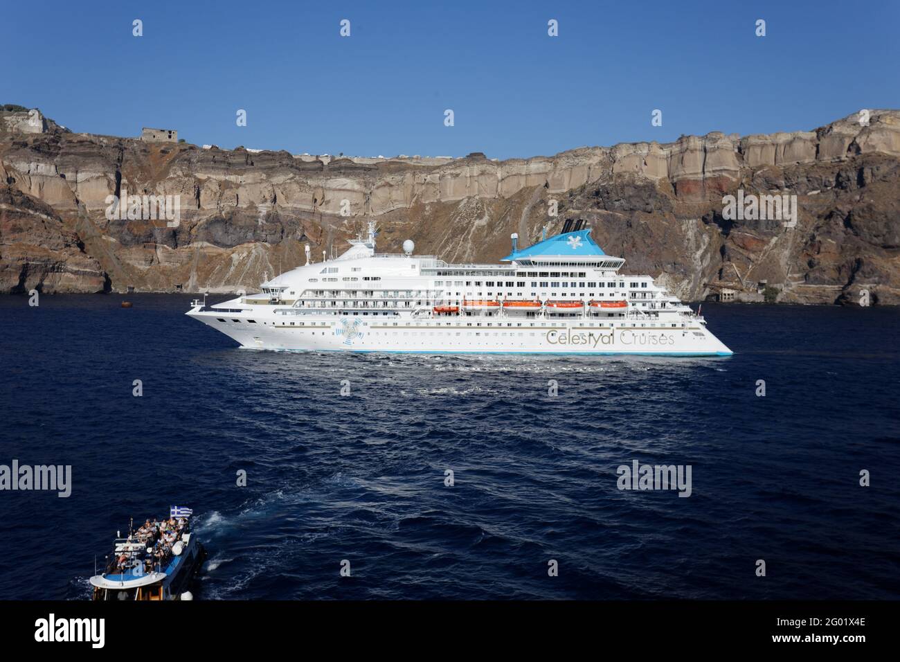 Santorini - Celestyal Crystal Stock Photo