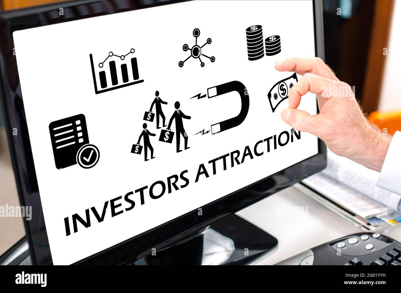 Investors attraction concept shown on a computer screen Stock Photo