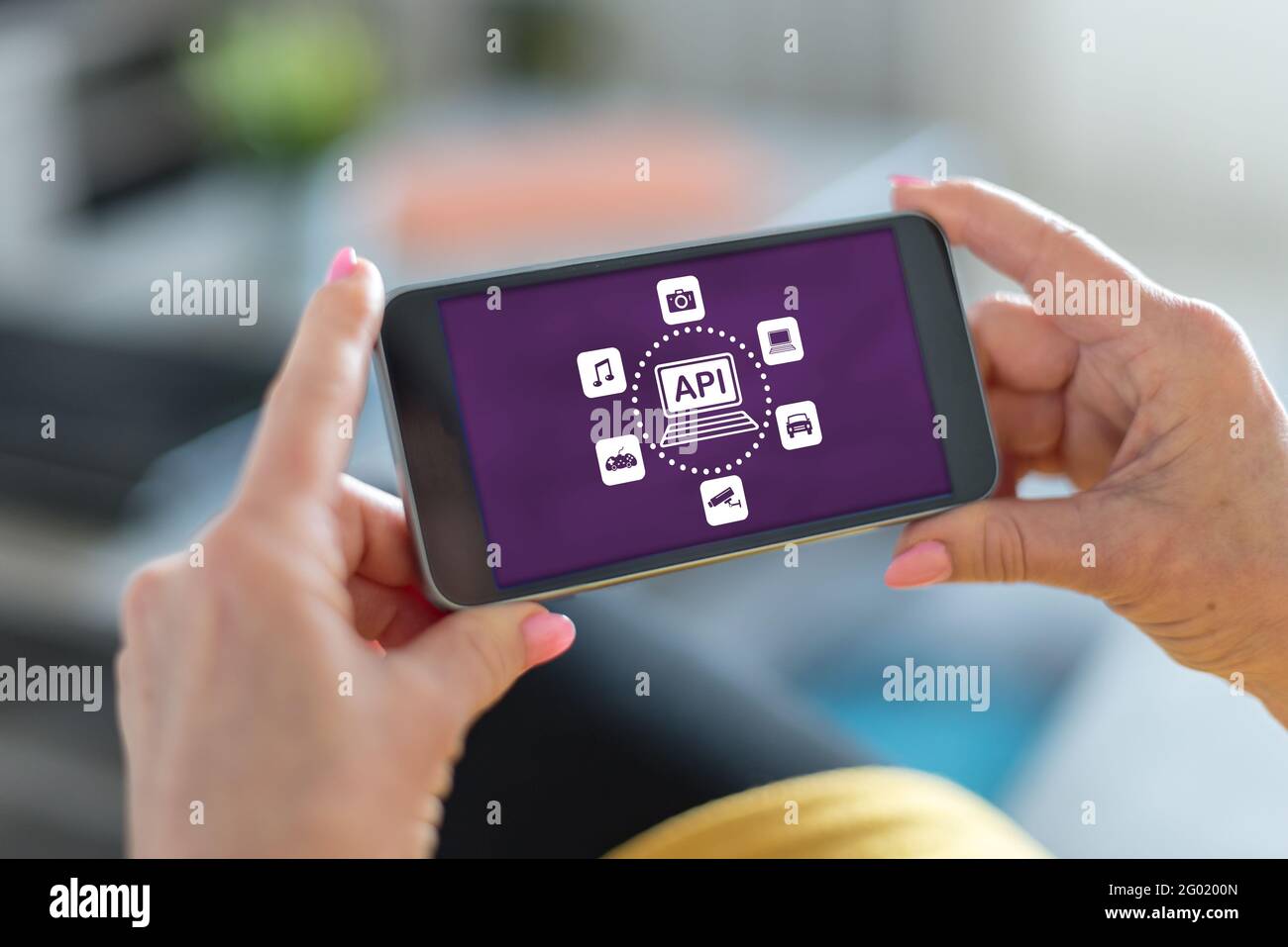 Smartphone screen displaying an api concept Stock Photo - Alamy