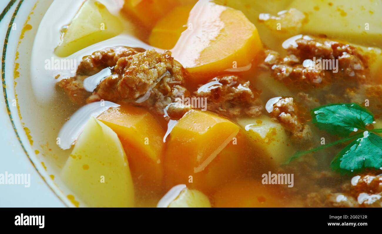 Majgaluska leves traditional Hungarian soup that contains chicken