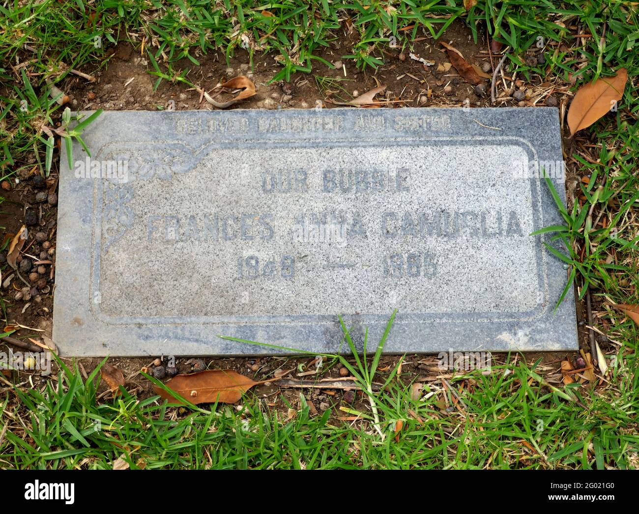 Santa Ana, California, USA 29th May 2021 A general view of atmosphere of Playmate/model Frances Anna Camuglia, aka Fran Gerard's Grave at Fairhaven Memorial Park in Santa Ana, California, USA. Photo by Barry King/Alamy Stock Photo Stock Photo