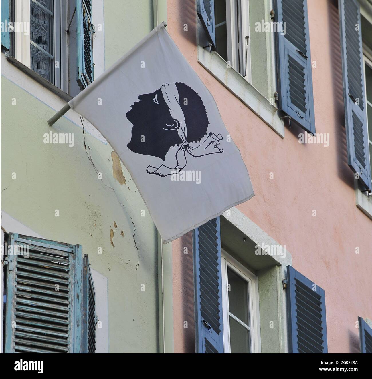 FRANCE. CORSE DU SUD (2A) AJACCIO, CORSICAN FLAG Stock Photo