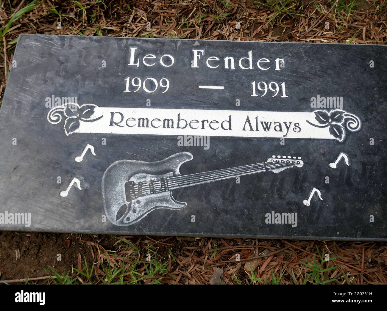 Santa Ana California Usa 29th May 2021 A General View Of Atmosphere Of Inventor Leo Fender S Grave At Fairhaven Memorial Park In Santa Ana California Usa Photo By Barry King Alamy Stock Photo
