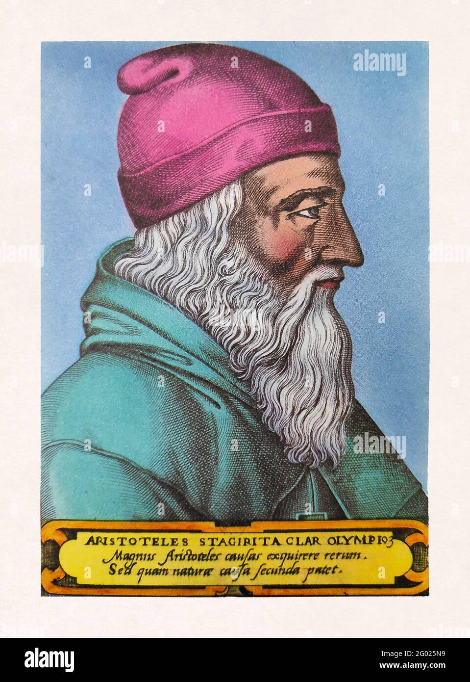 Portrait of the Greek philosopher and polymath Aristotle Stock Photo