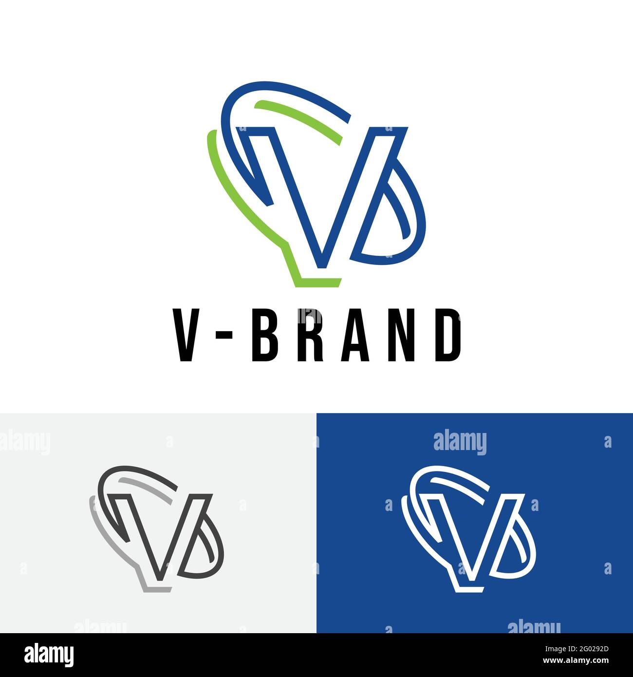 V Letter Business Line Abstract Modern Clean Logo Symbol Stock Vector