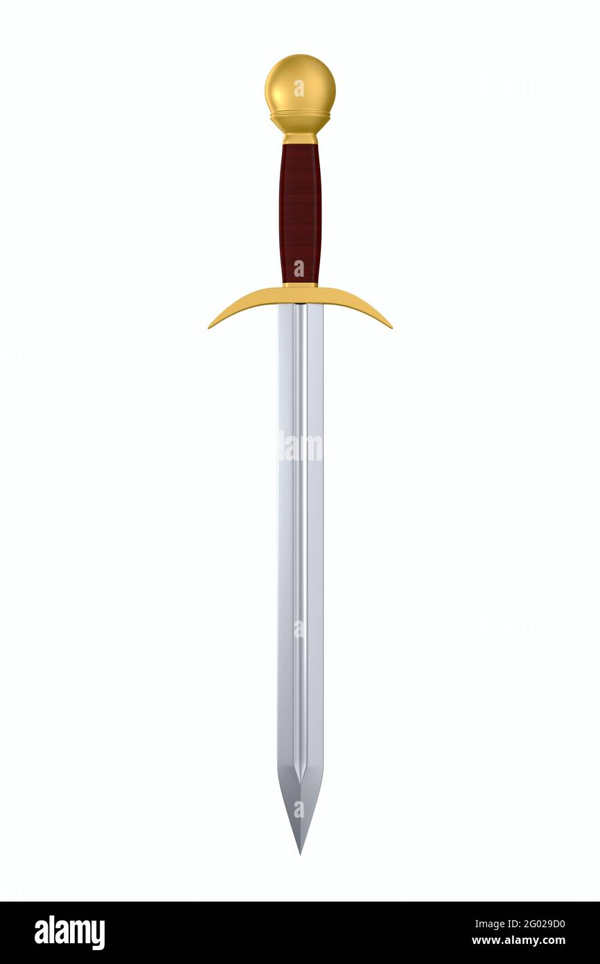 sword on white background. Isolated 3D illustration Stock Photo - Alamy