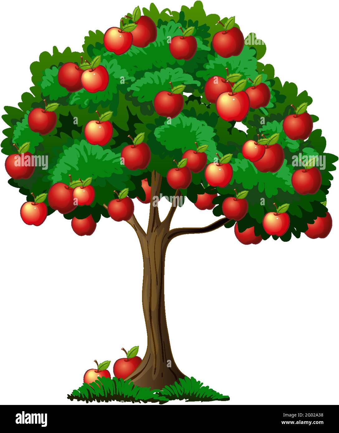 Apple tree isolated on white background illustration Stock Vector Image ...