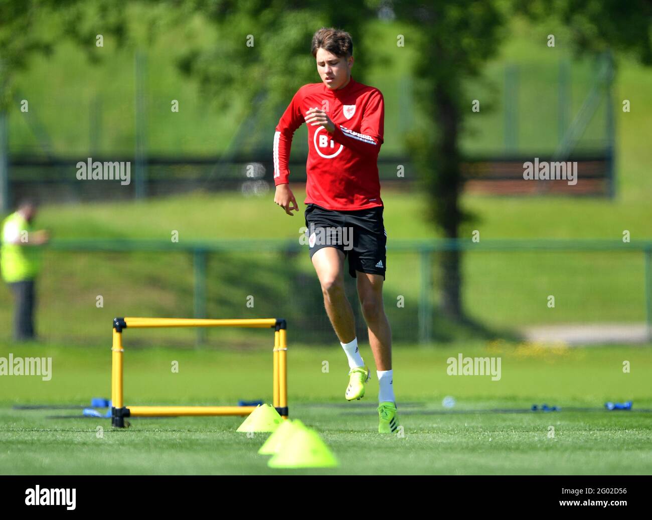 Wales' Rubin Colwill during the training session at the Vale Resort ...
