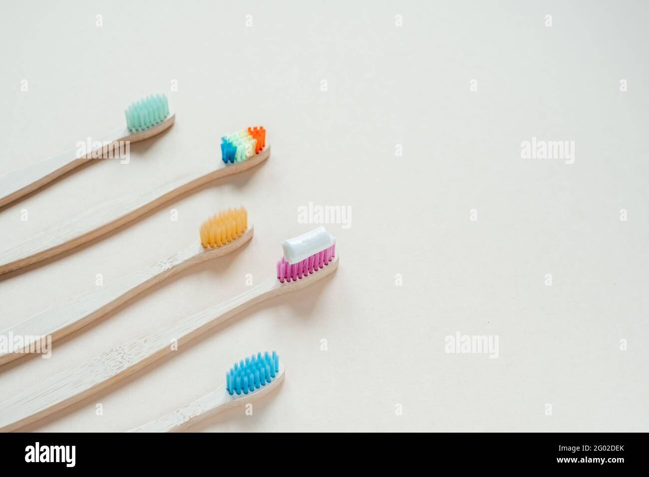 Multicolored eco friendly bamboo toothbrushes, dental care with zero ...
