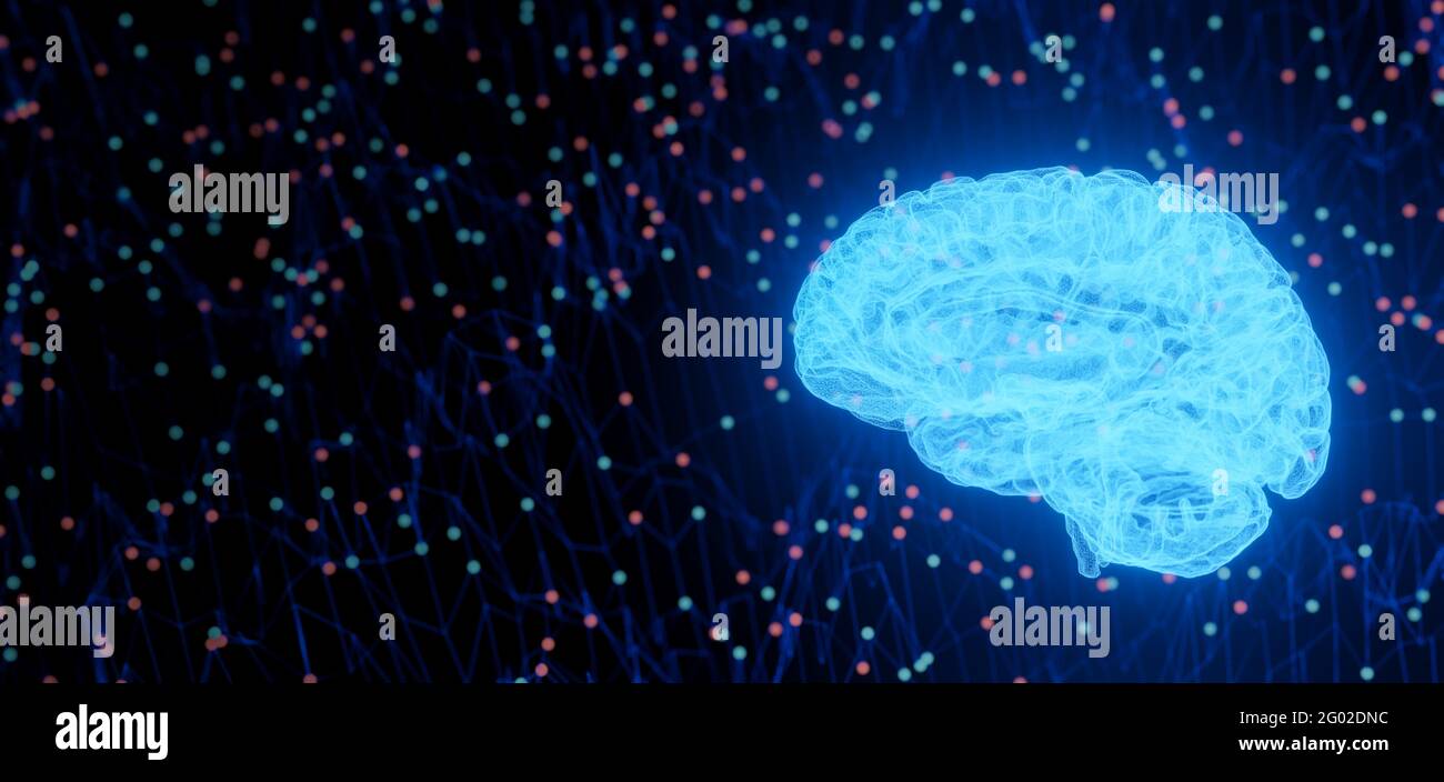 3d holographic brain hi-res stock photography and images - Alamy