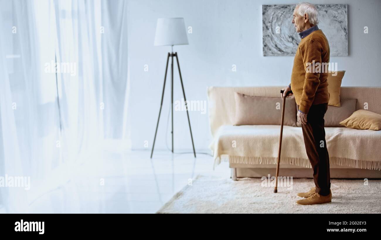 Elderly man walking stick hi-res stock photography and images - Alamy