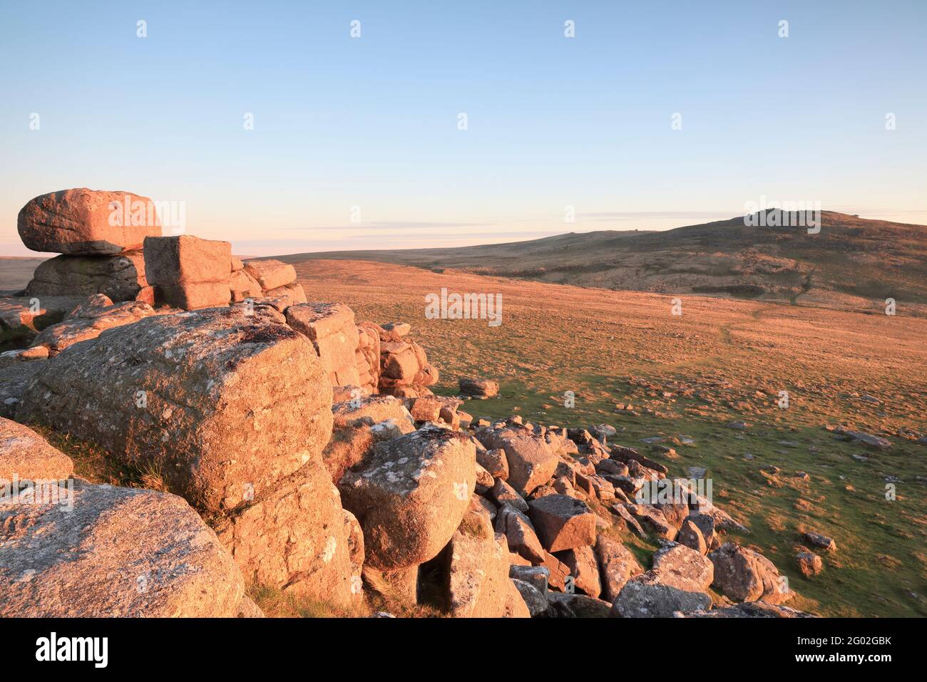 View from West MIll To towards Yes Tor Dartmoor UK Stock Photo