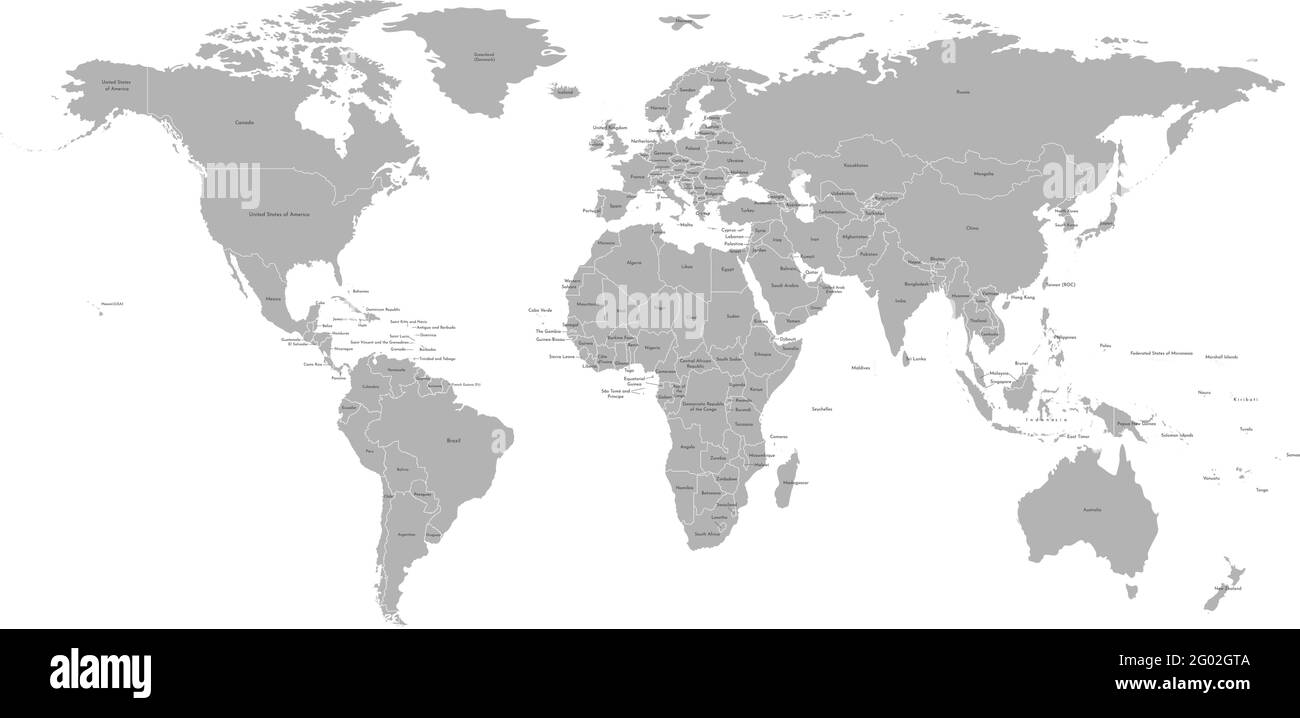 World Map Countries Outline Black And White Stock Photos Images Alamy