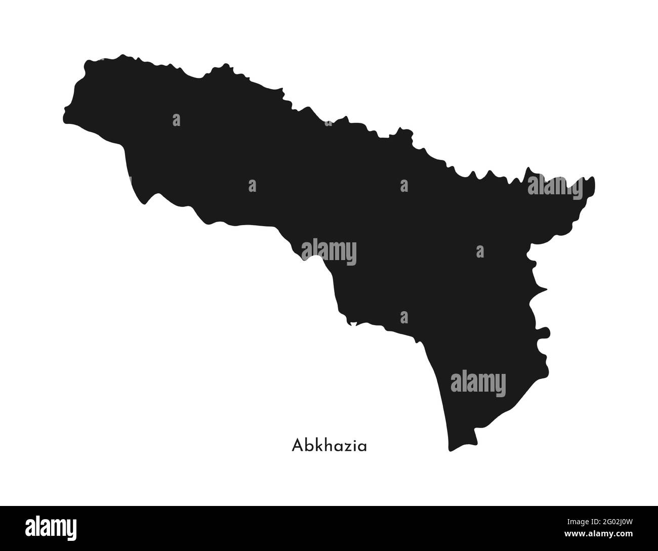 Vector isolated illustration of simplified map - Abkhazia. Black silhouette. White background. Stock Vector