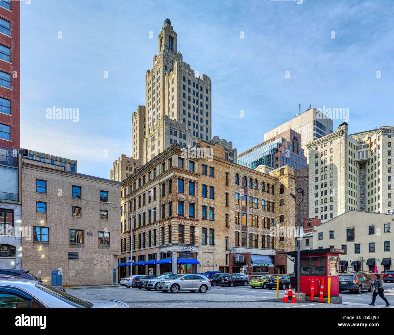 Rear view of Lauderdale Building, 144/146 Westminster Street, built in 1894 to design of Stone, Capenter & Willson. Stock Photo