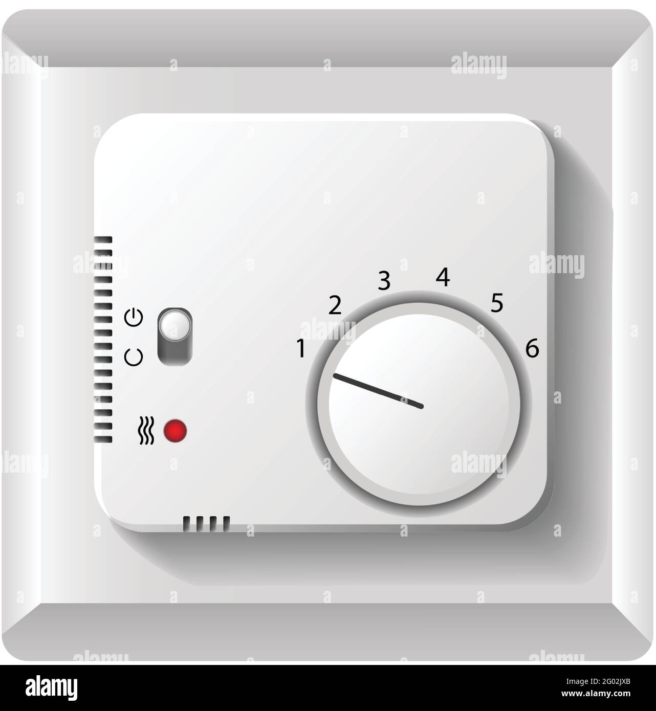 realistic vector panel of temperature regulator switch. Heat and air con control panel. Isolated icon illustration. Stock Vector