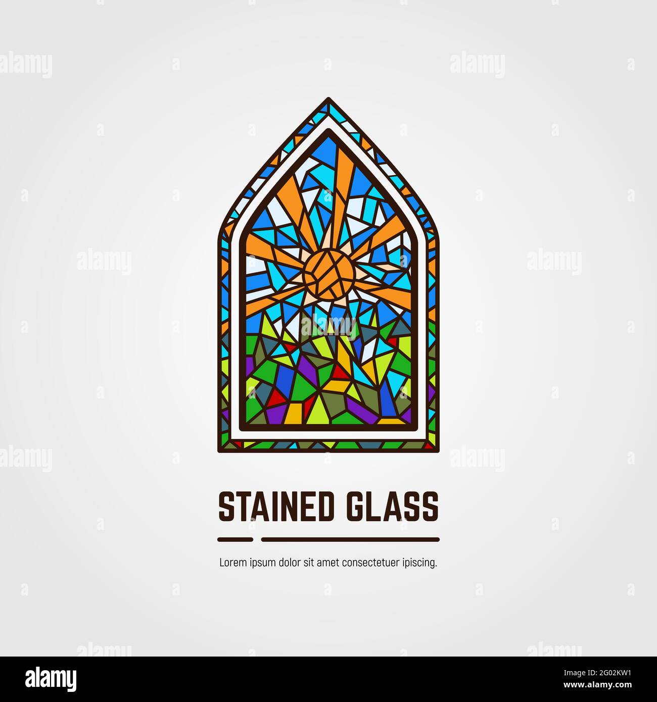 Stained glass line vector Stock Vector