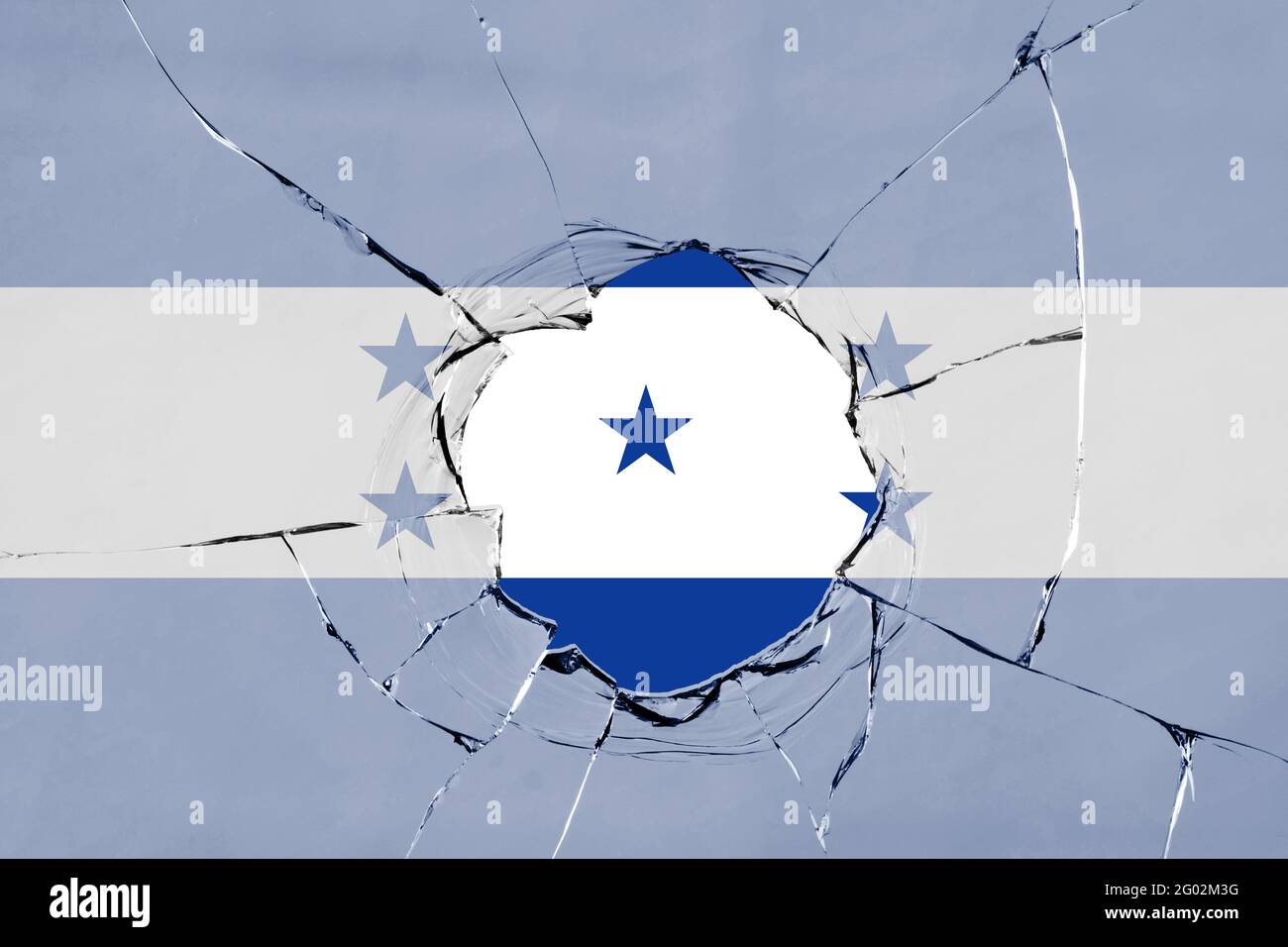 3D Flag of Honduras on a glass breakage Stock Photo - Alamy