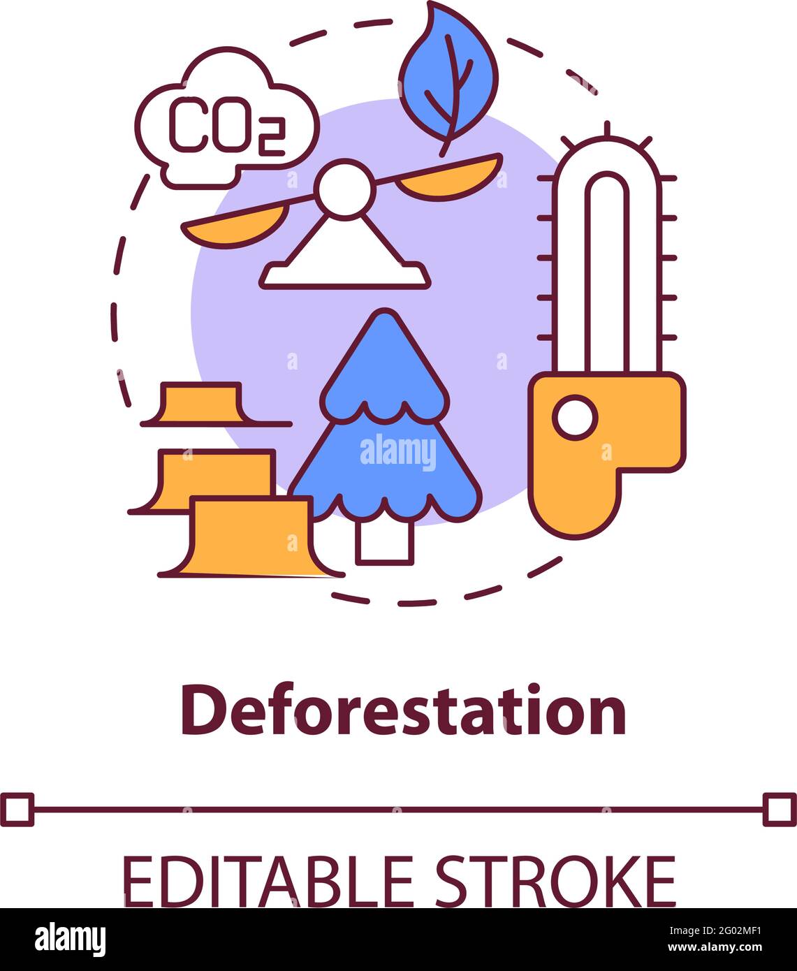 Deforestation concept icon Stock Vector