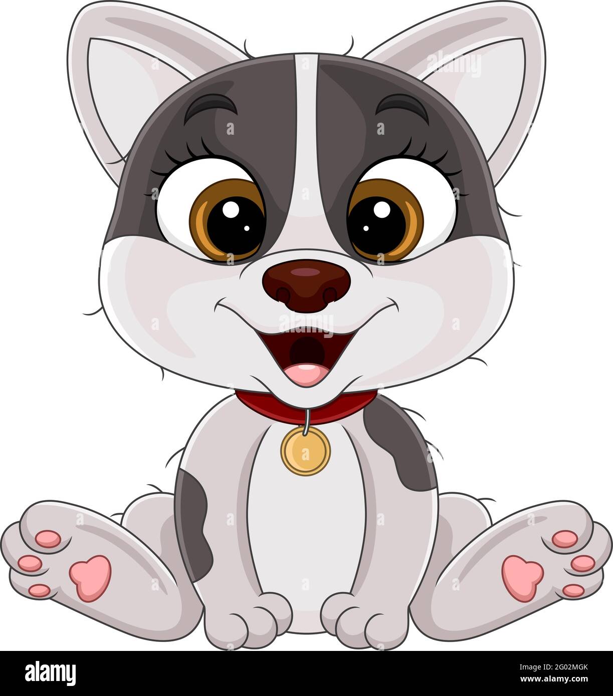 Cartoon cute little dog sitting Stock Vector Image & Art - Alamy