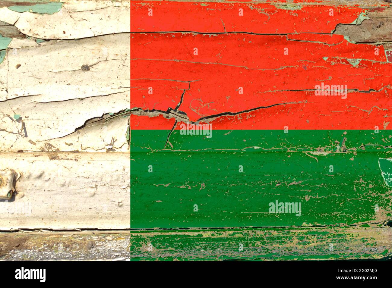 3D Flag of Madagascar on a old wood wall background Stock Photo - Alamy