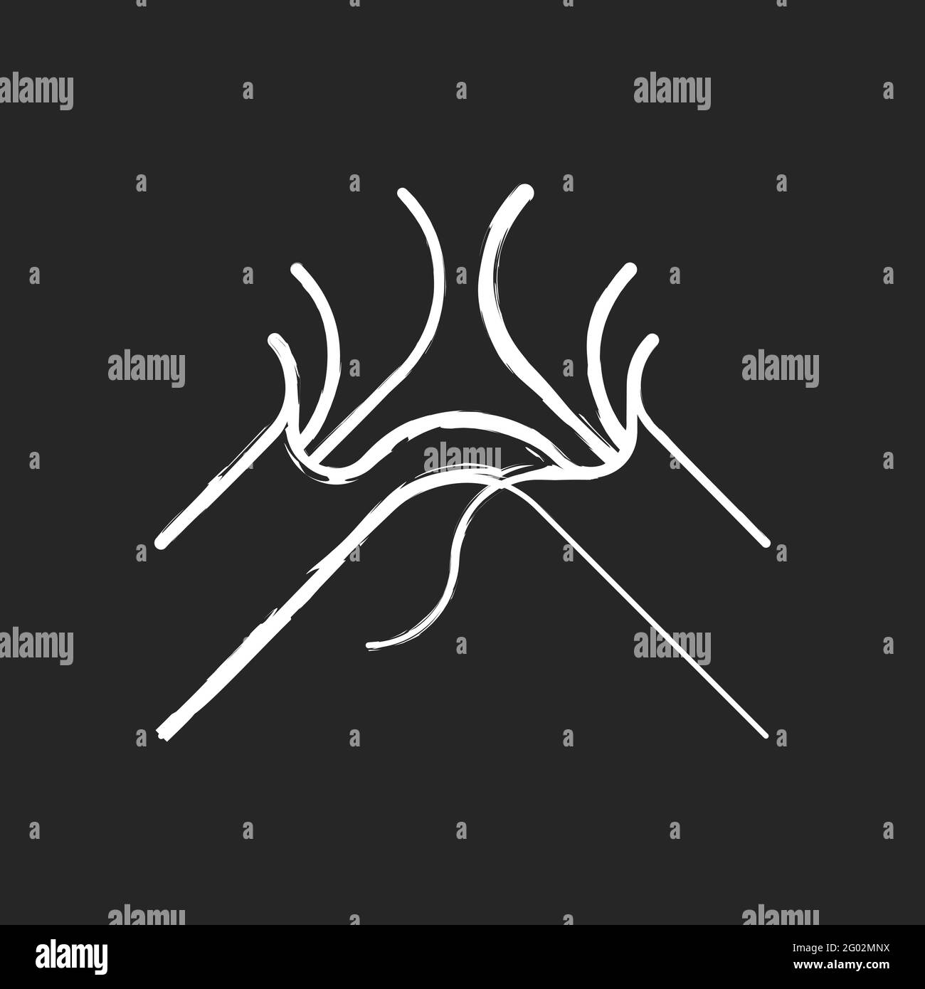 Damaged wire chalk white icon on dark background Stock Vector Image ...