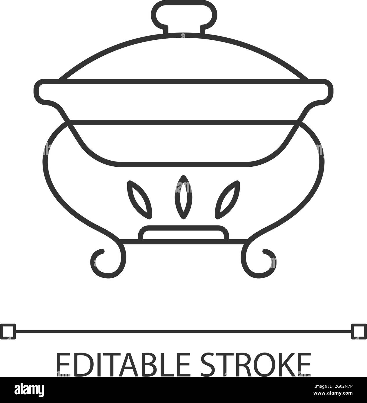 Warming tray linear icon Stock Vector