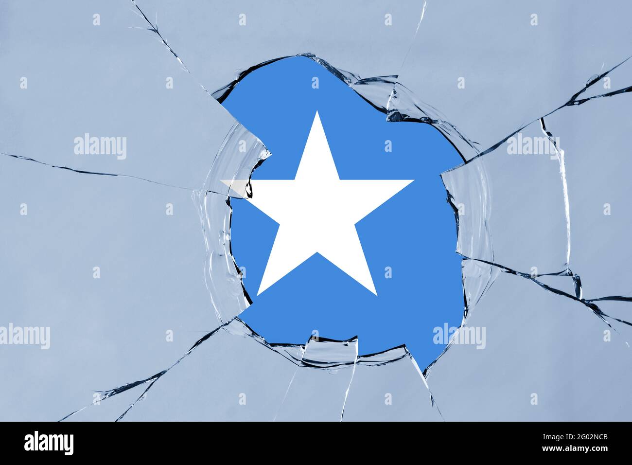 3D Flag of Somalia on a glass breakage Stock Photo - Alamy