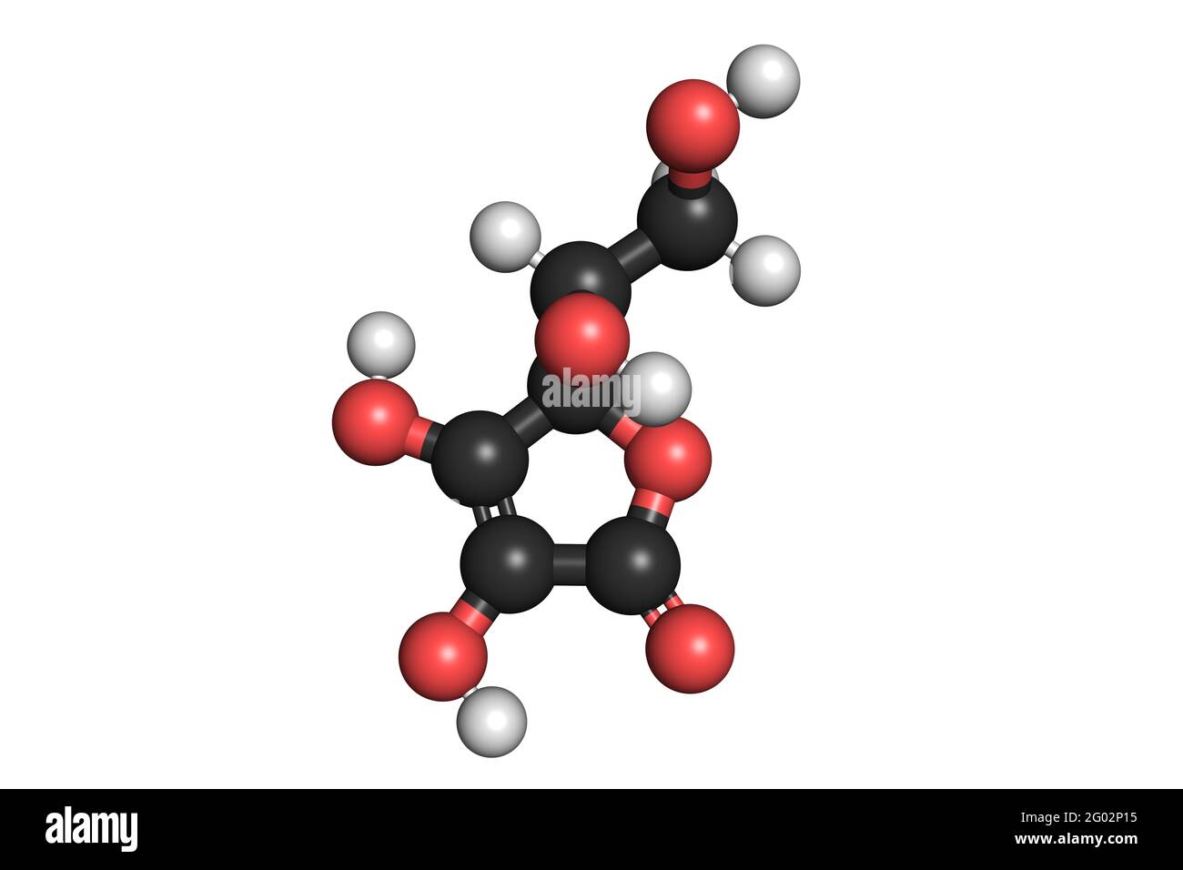 Vitamin C ascorbic acid molecule 3D render chemical structure Stock