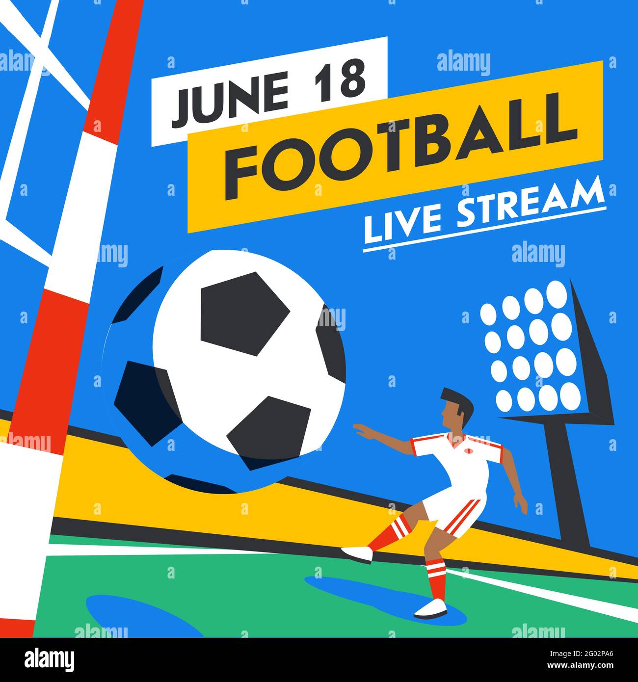Football web banner. Live stream game