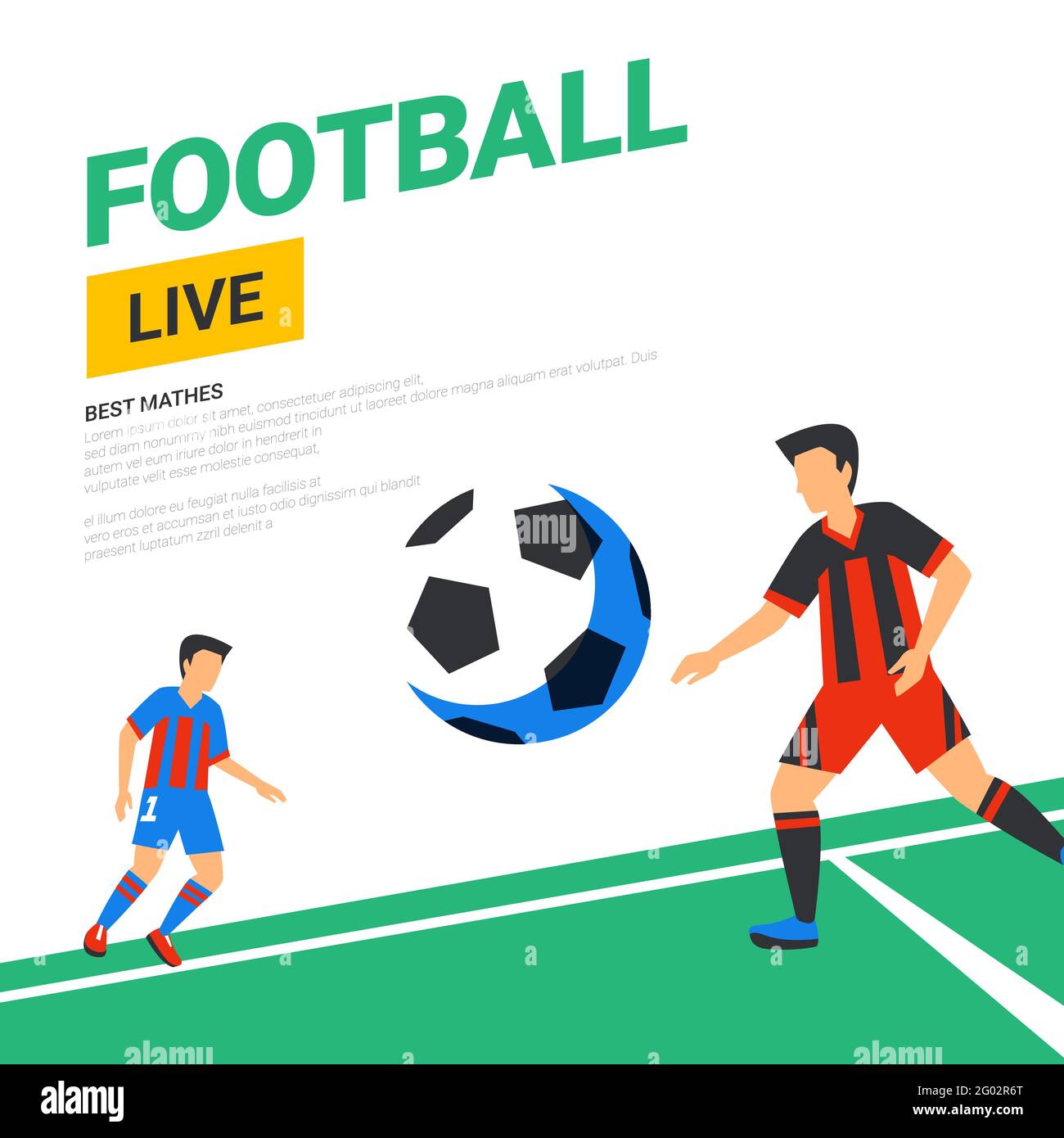 Football web banner. Live stream match. Football players with ball in the  background of stadium. Full-color vector illustration in flat style Stock  Vector Image & Art - Alamy