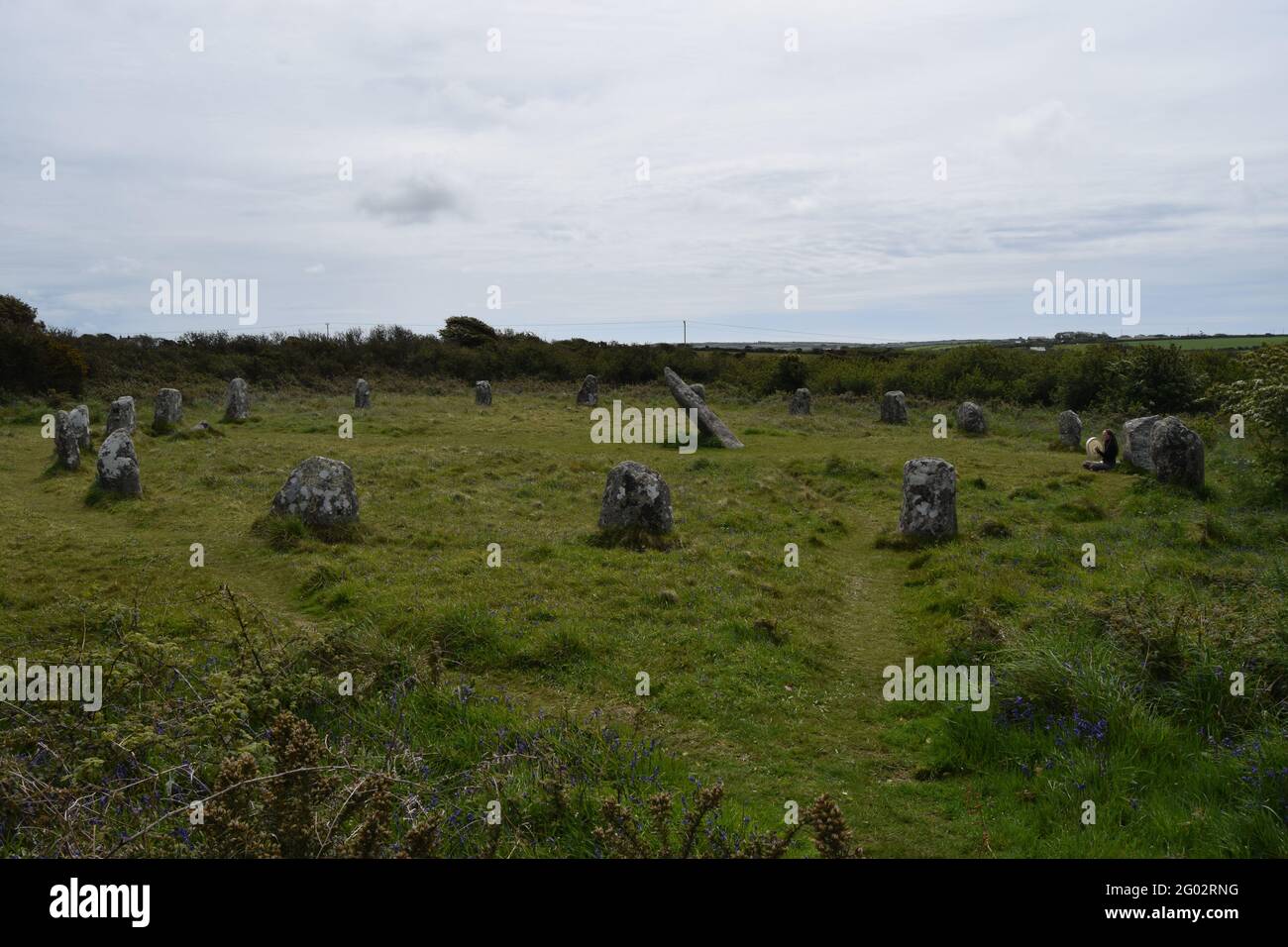 Boscawen-Un Stone Circle Stock Photo