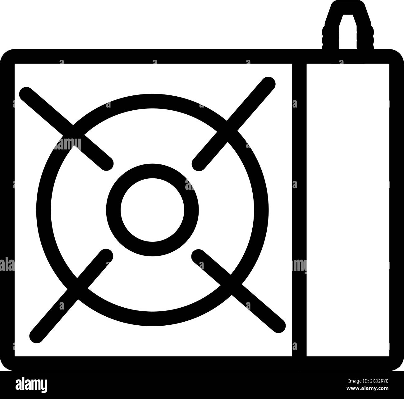 Icon Of Camping Gas Burner Stove. Editable Bold Outline Design. Vector Illustration. Stock Vector