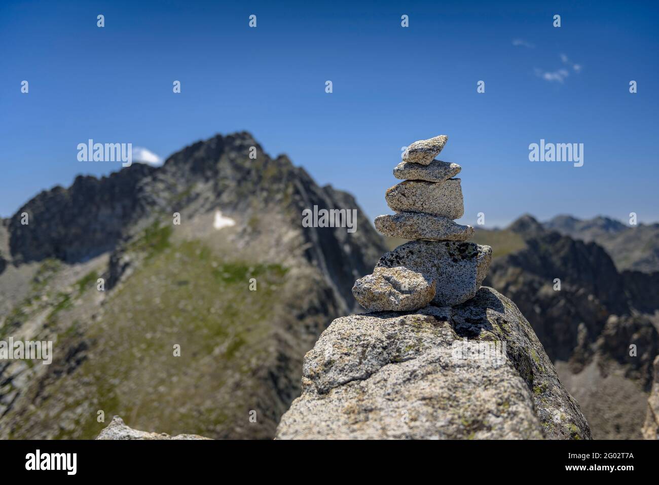 Views from the Pic de Monestero summit (Aigüestortes i Estany de Sant Maurici National Park, Catalonia, Spain, Pyrenees) Stock Photo