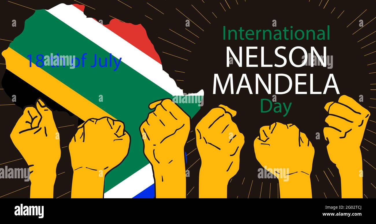 International Nelson Mandela Day. 18 July. Concept art showing strength