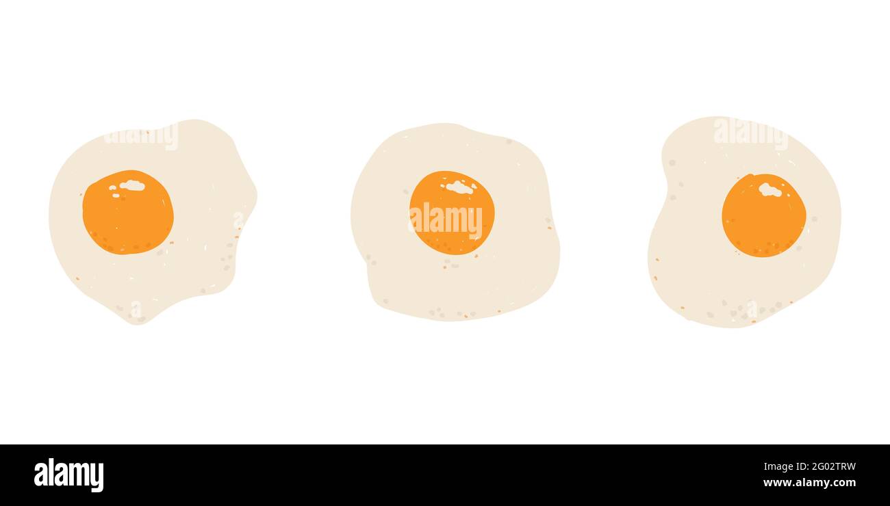 Fried eggs on a white background. Scrambled eggs. Isolated illustration