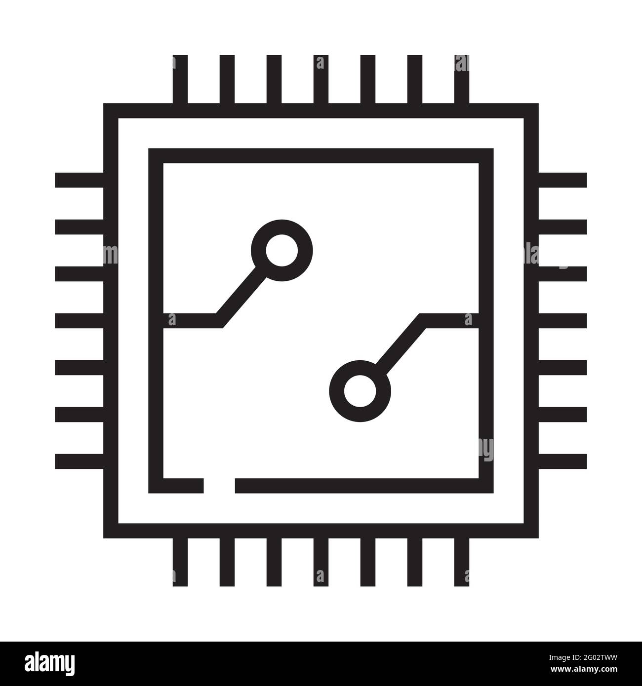 Computer hardware for mining outline icon isolated on white background Stock Vector