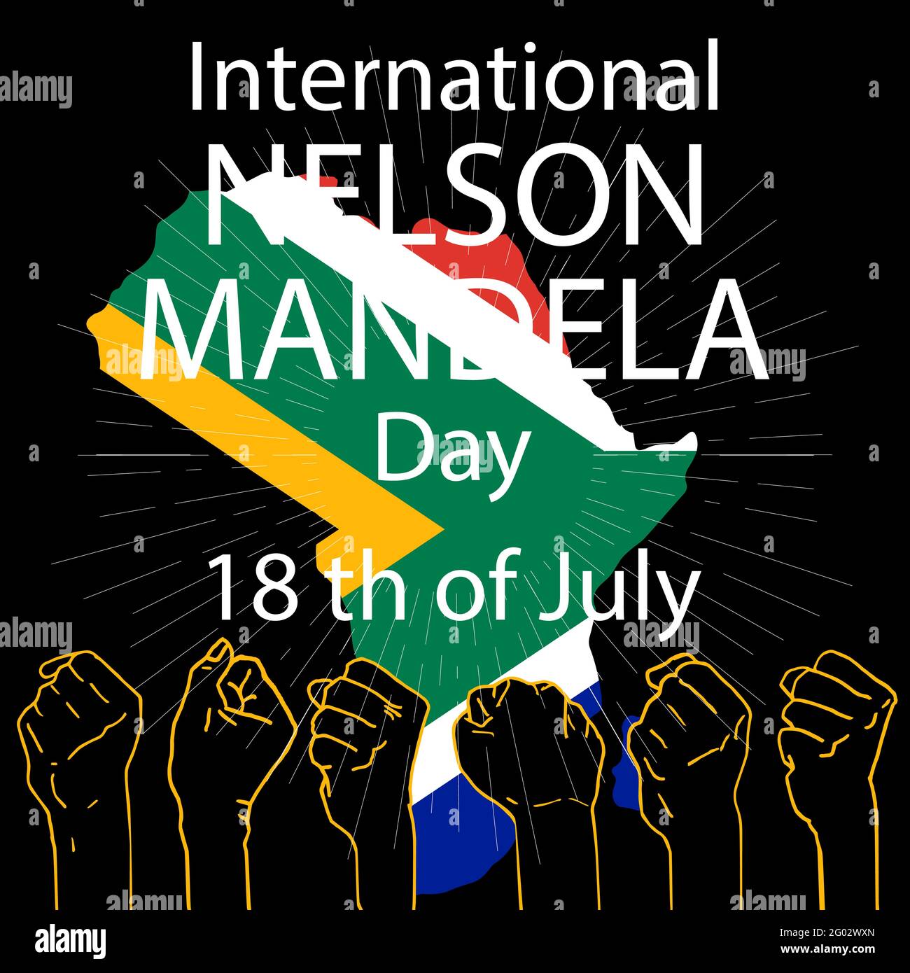 International Nelson Mandela Day. 18 July. Concept art showing strength