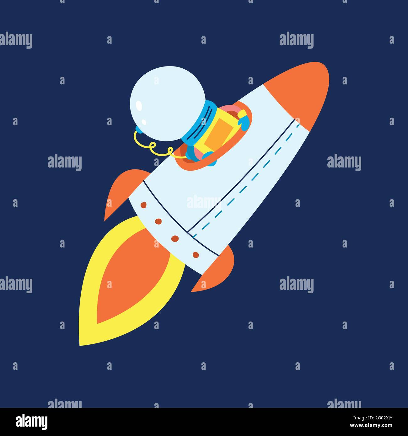 Flat design, Astronaut floats in space, Vector illustration, Infographic element. Stock Vector
