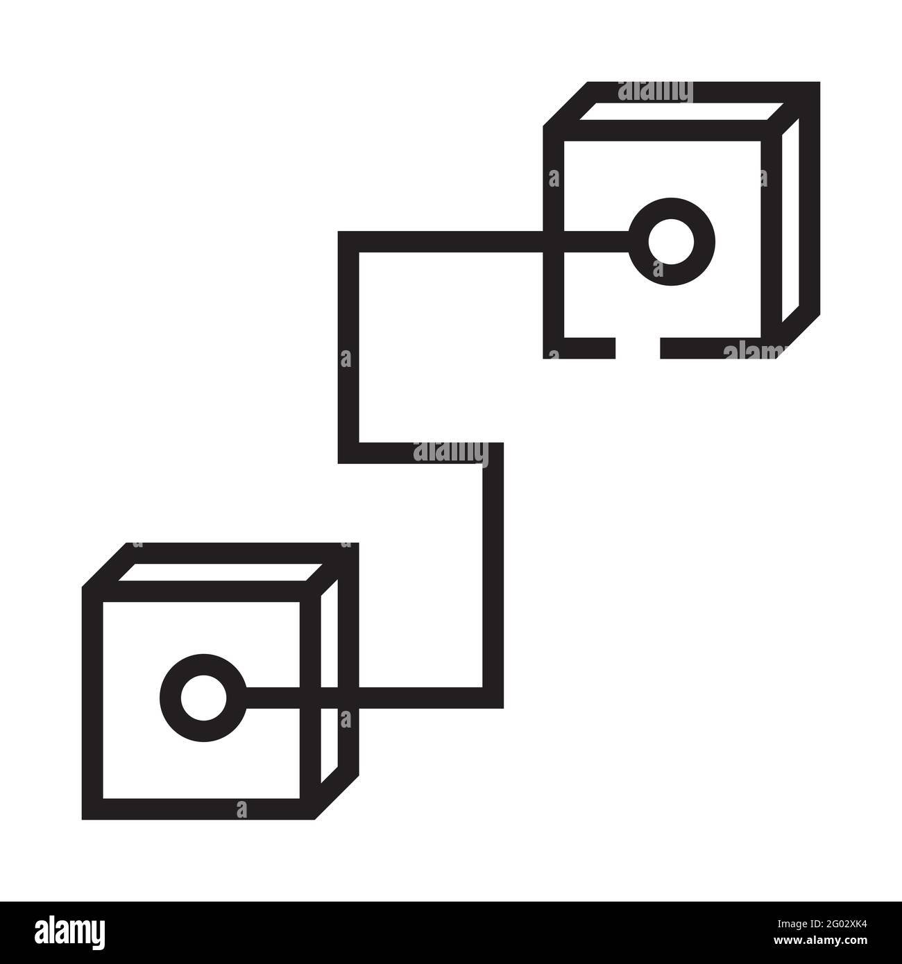Data exchange outline icon isolated on white background. Stock Vector