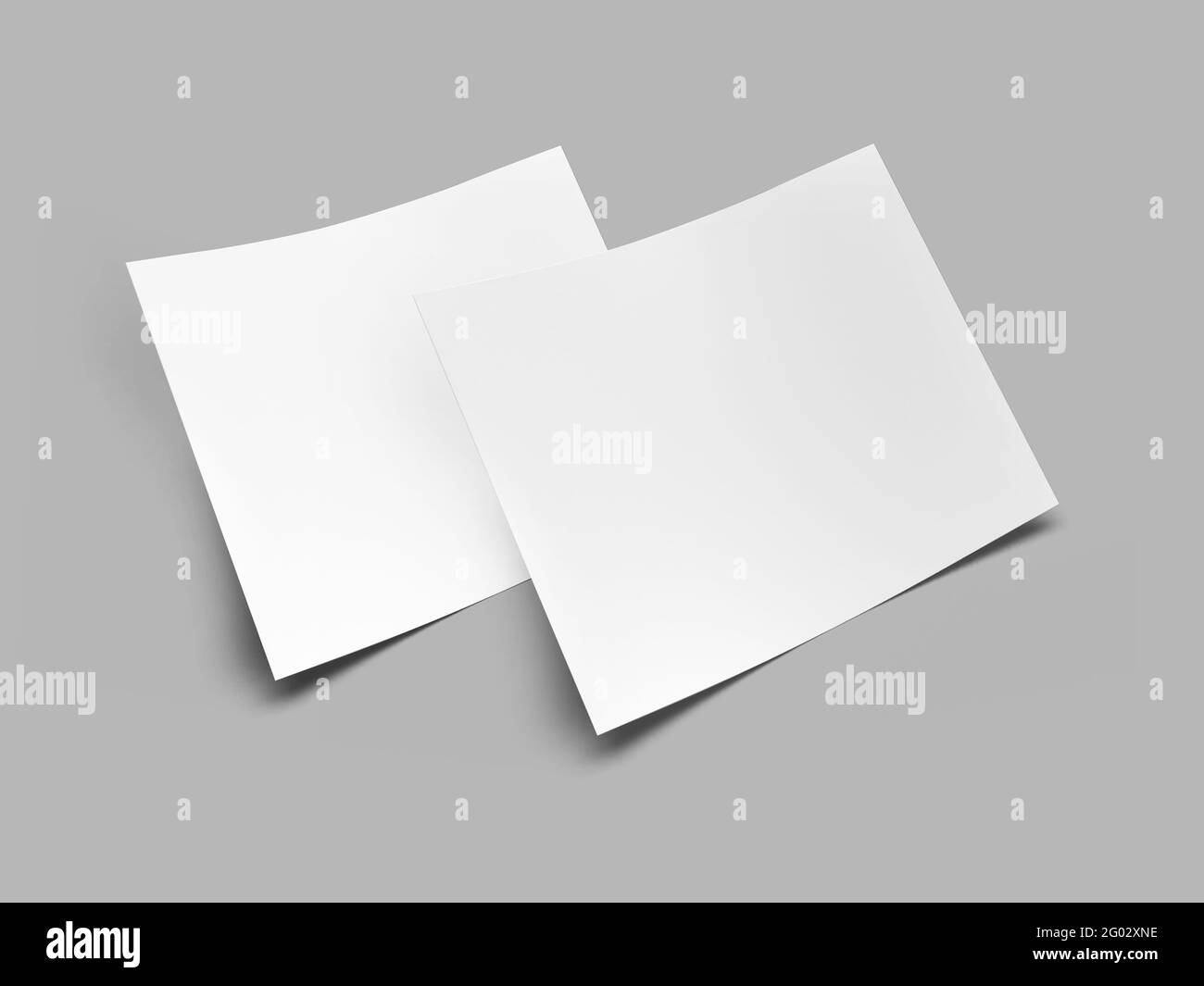 Bifold Flyer Paper 3D Illustration Mockup Scene on Isolated Background