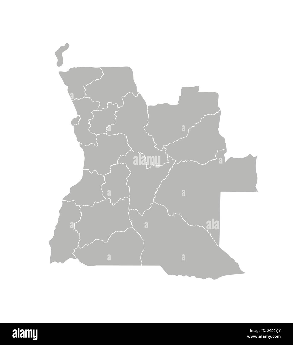 Vector isolated illustration of simplified administrative map of Angola ...
