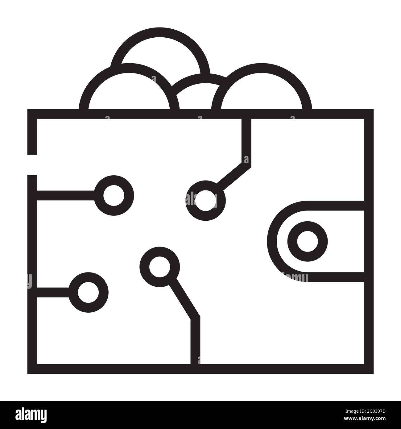 Electronic crypto wallet outline icon isolated on white background Stock  Vector Image & Art - Alamy