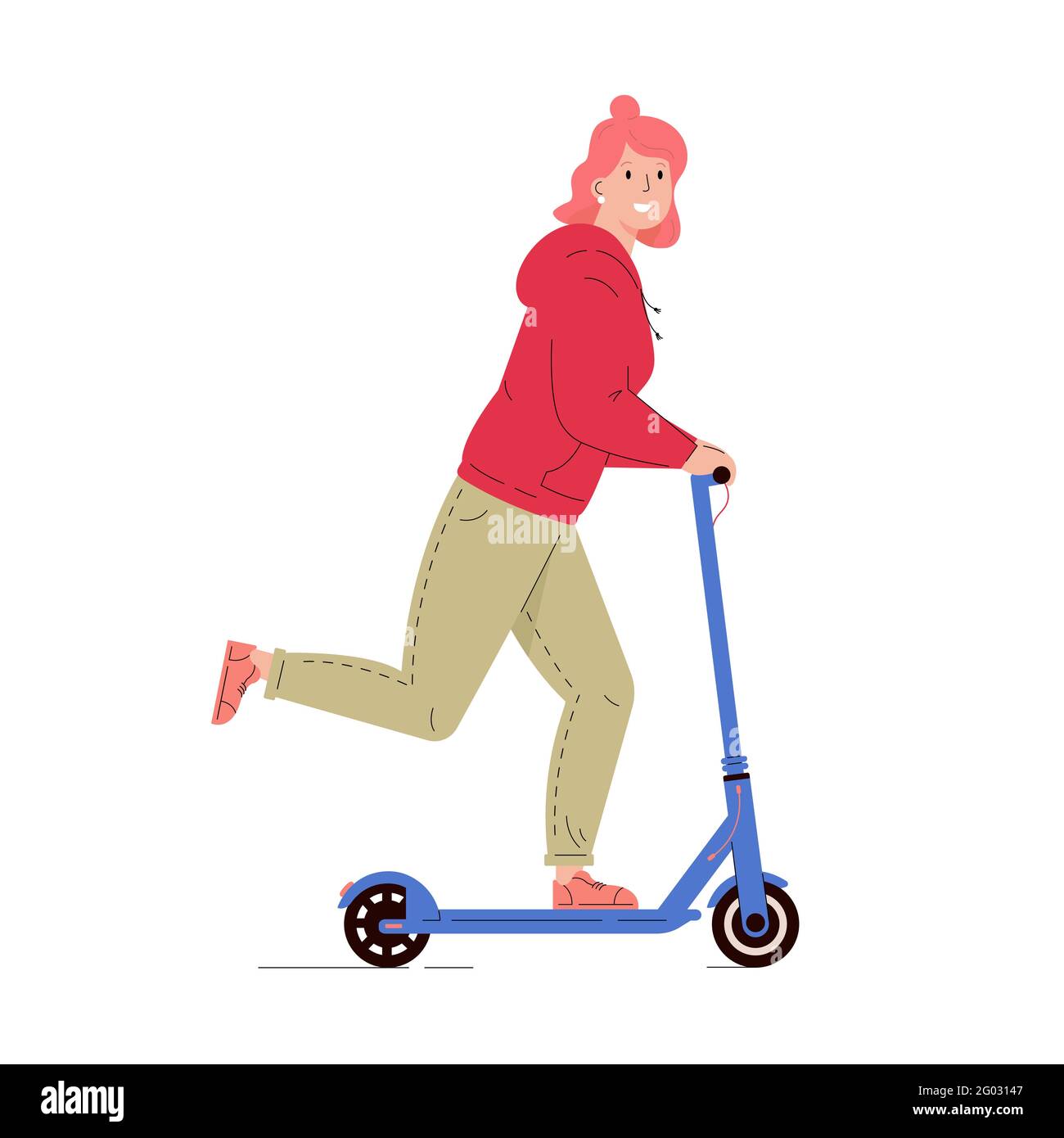 Woman scooter funny Stock Vector Images - Alamy