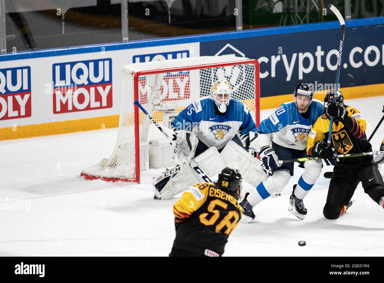 Riga, Latvia. 29th May, 2021. Germany vs Finland, Ice Hockey in Riga, Latvia, May 29 2021 Credit: Independent Photo Agency/Alamy Live News Stock Photo