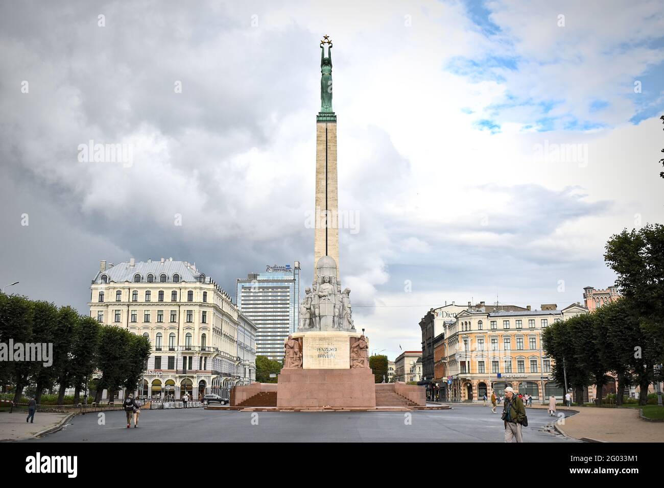 The Freedom Monument in Riga, Latvia (2020) Stock Photo