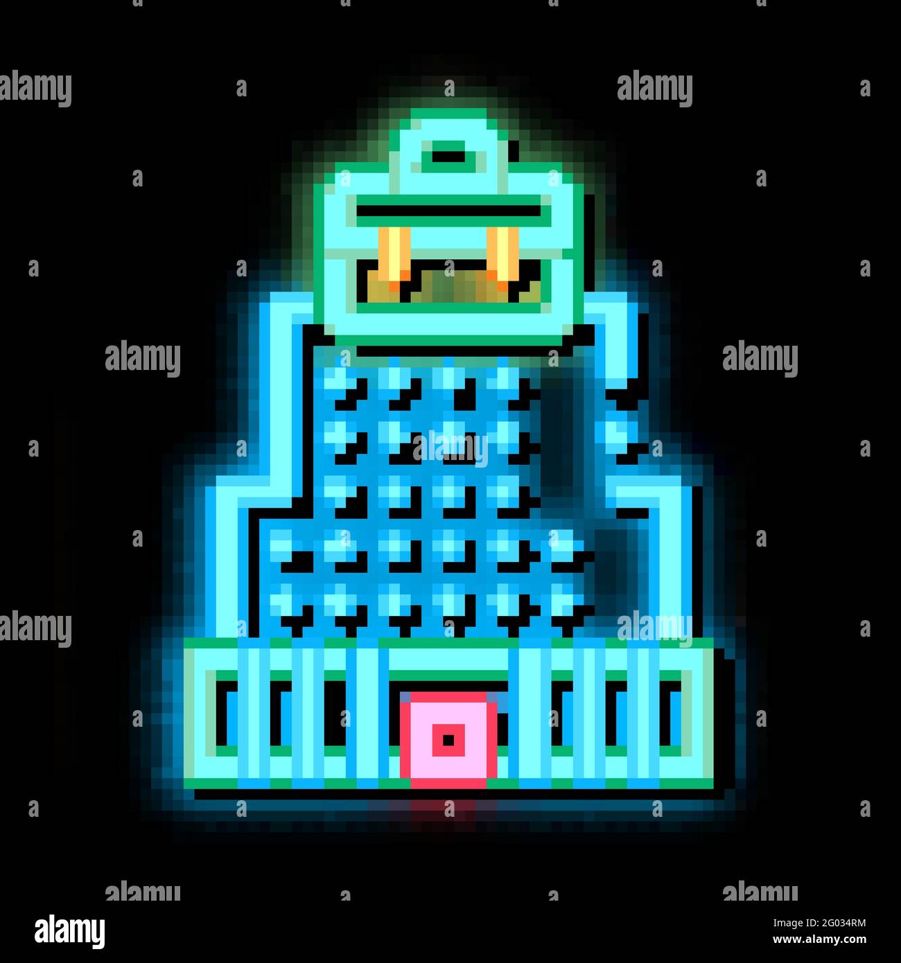 Building Skyscraper Business Center neon glow icon illustration Stock ...